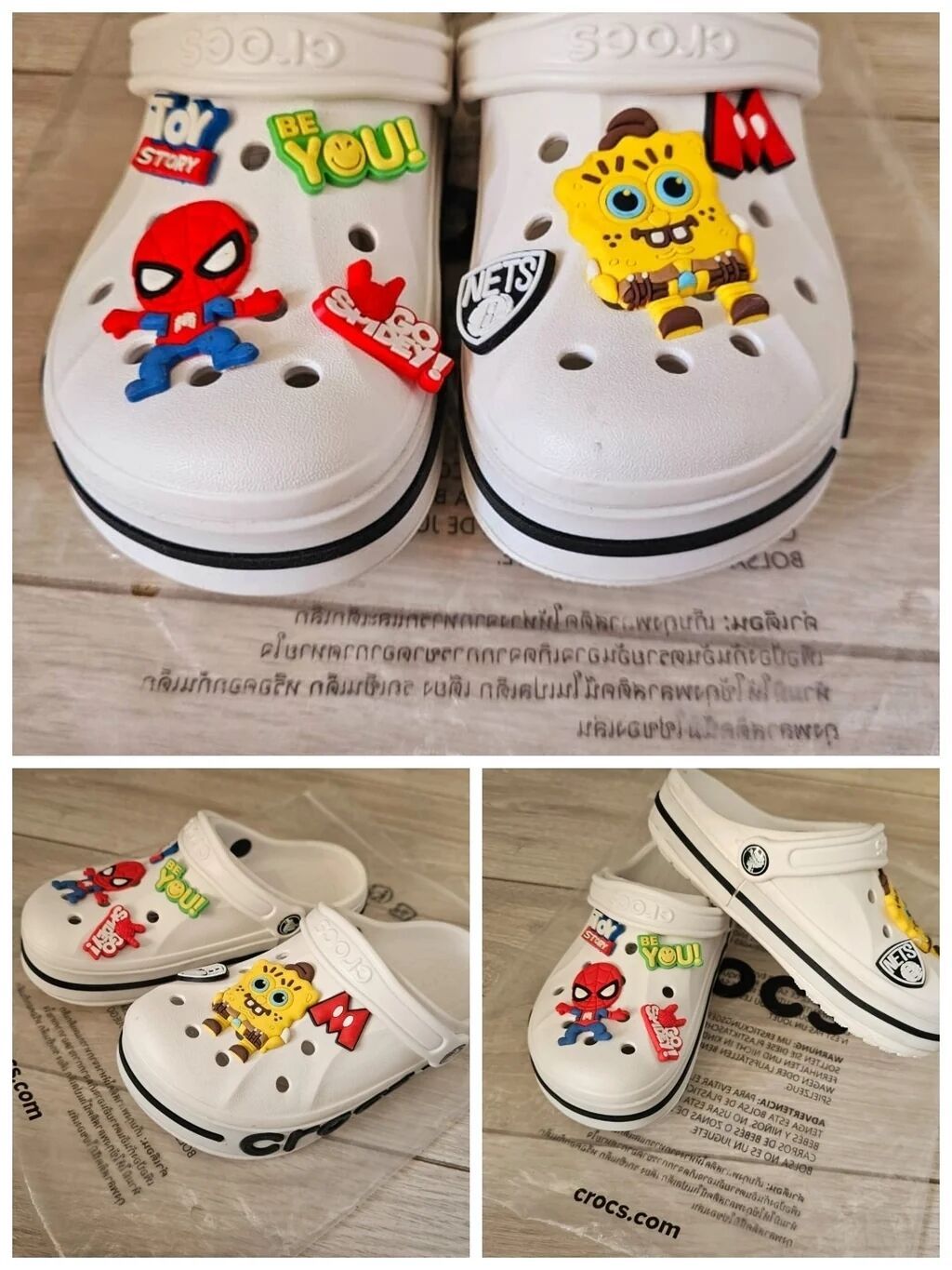 Детские сабо Crocs Classic с украшениями Jibbitz - Цвет: белый: фото 4