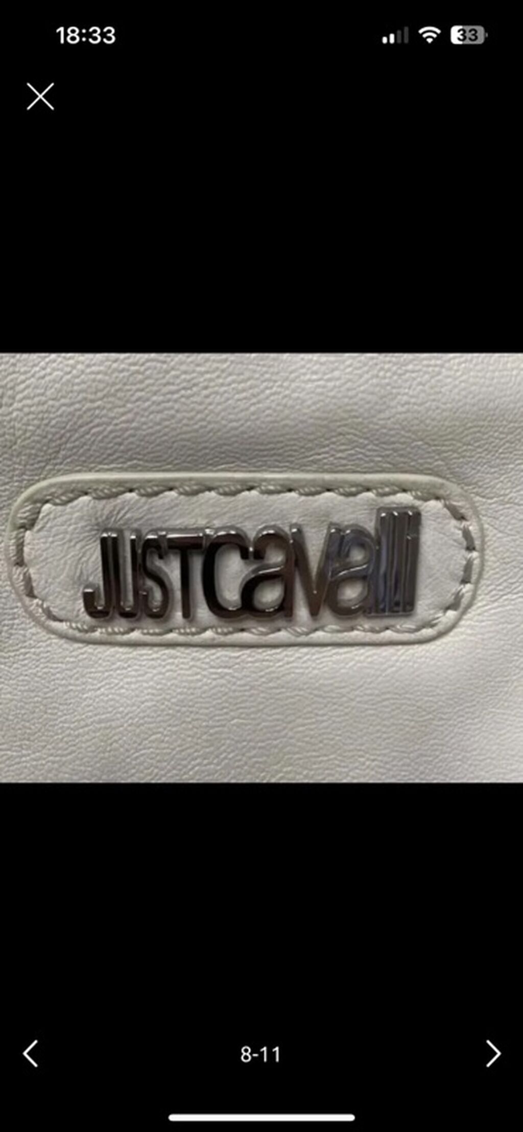 Сумка Just Cavalli, белая. Оригинал в хорошем состоянии. Натуральная: фото 8