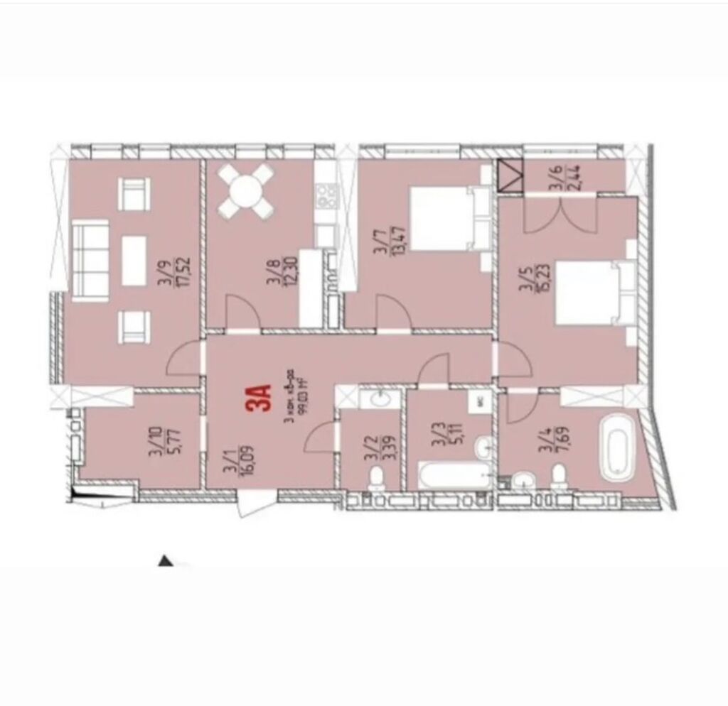 Продам 3-комнатную квартиру в ЖК "Бахт" (мкр. Восток-5): фото 4