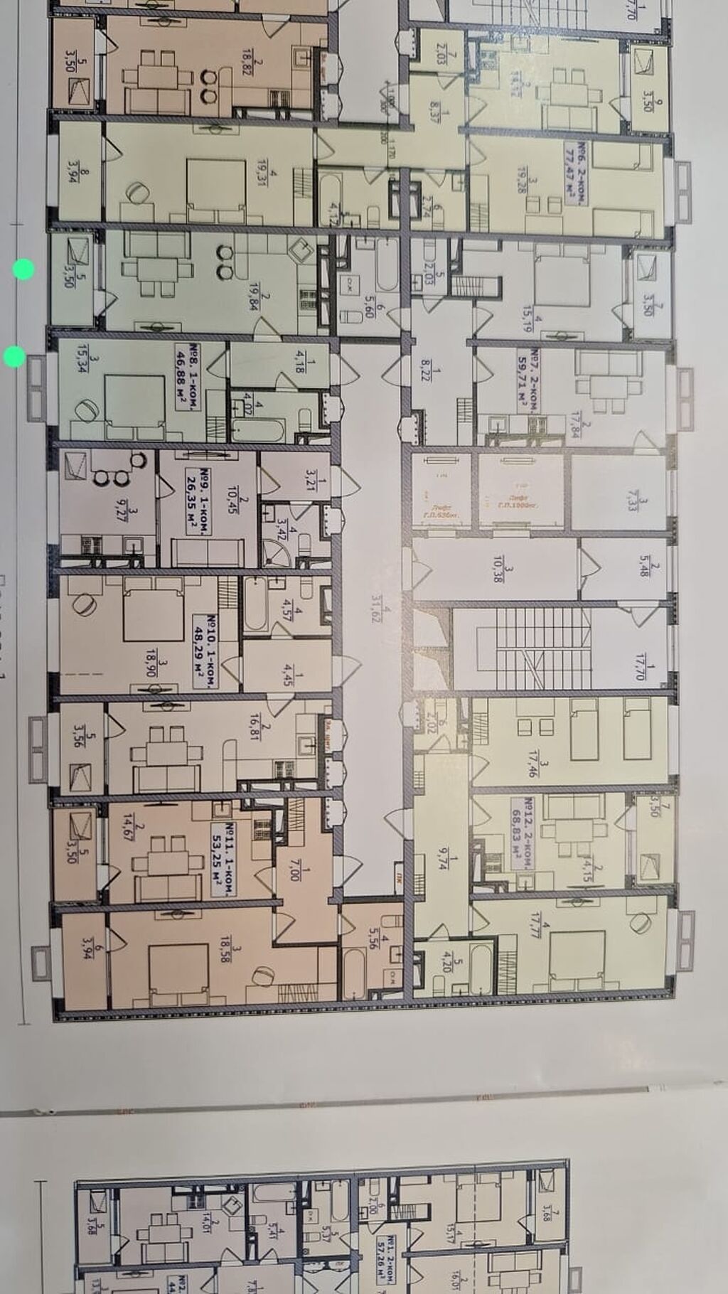 1 комната, 47 м², Улан мкр Элитка, 3 этаж, ПСО (под самоотделку): фото 2