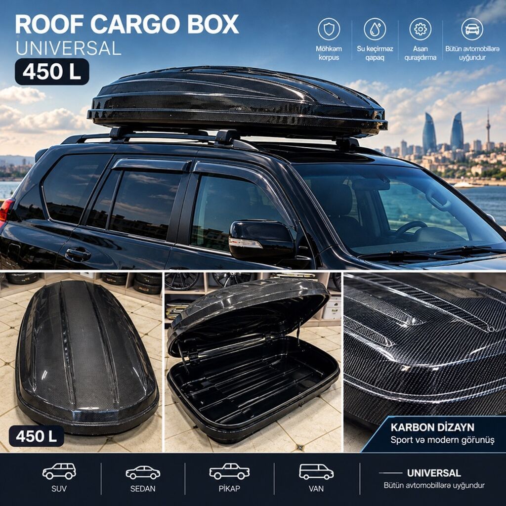 Universal dam yük qutusu – 450 L - Həcmi: 450 litr – səyahət