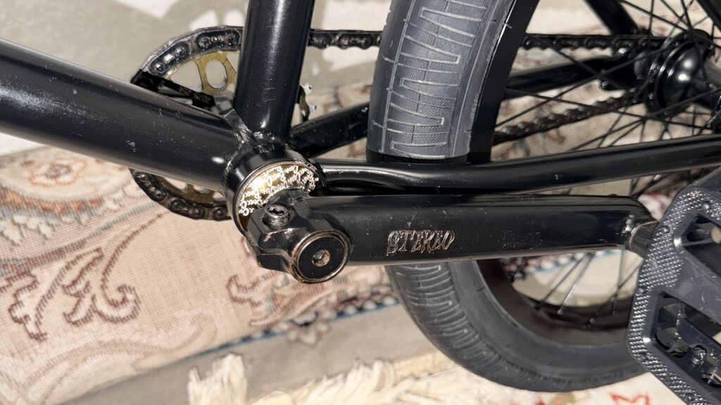 BMX велосипед, полностью в матовом чёрном цвете. Характеристики и: фото 2