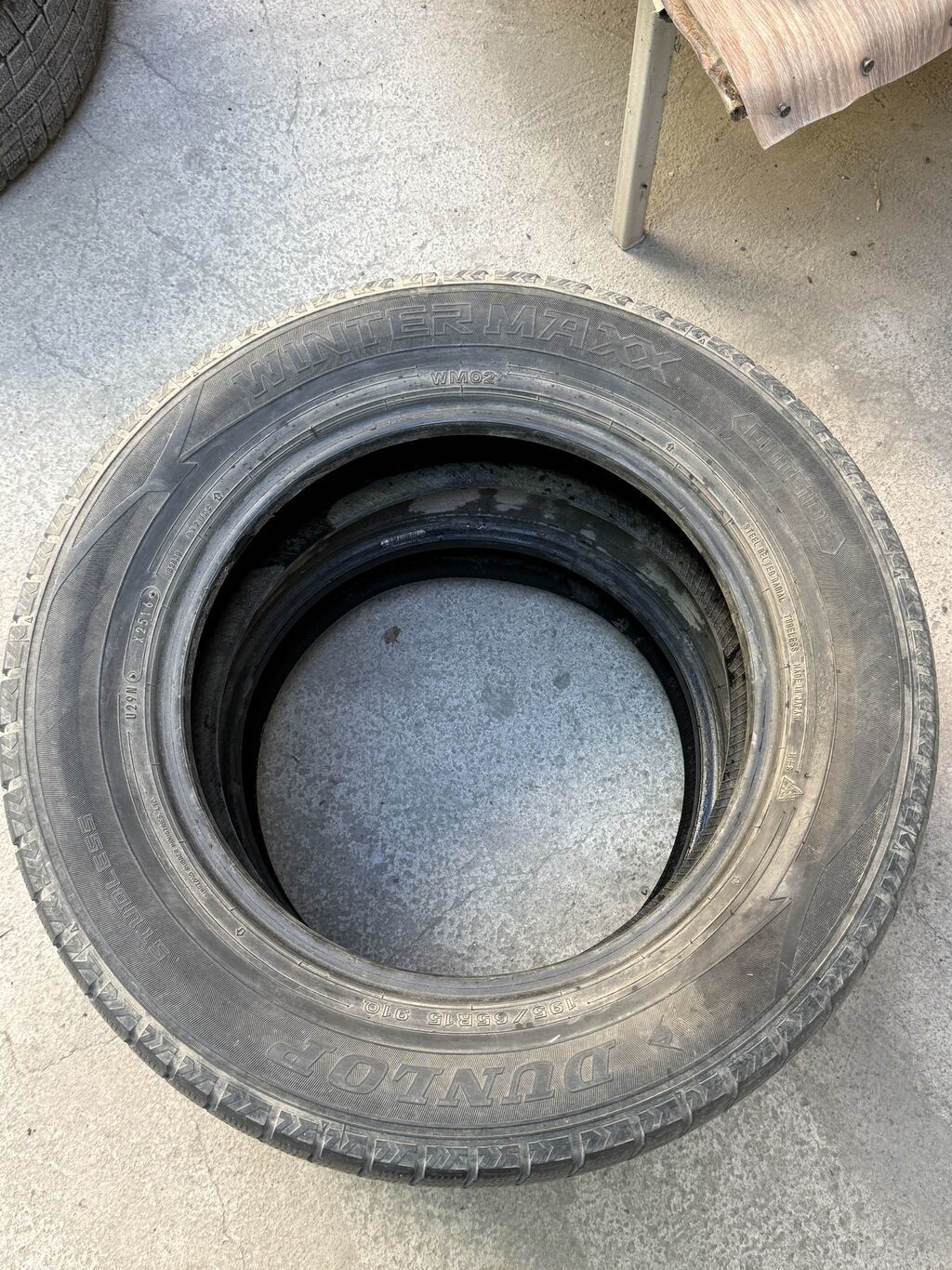Шины 195 / 65 / R 15, Зима, Б/у, Пара, Легковые, Dunlop: фото 1