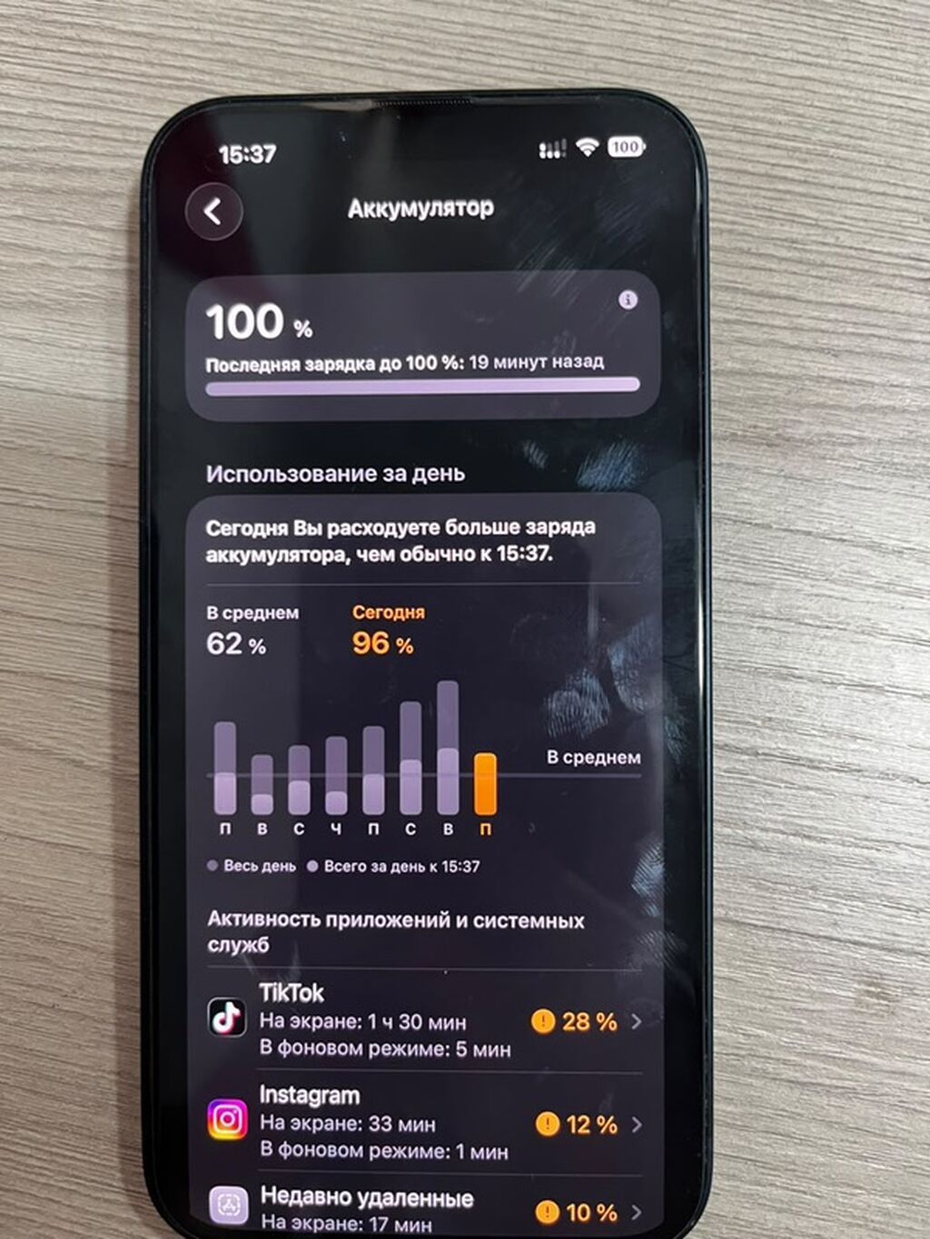 IPhone 14, Б/у, 128 ГБ, Черный, Защитное стекло, Чехол, Коробка, 85 %: фото 5
