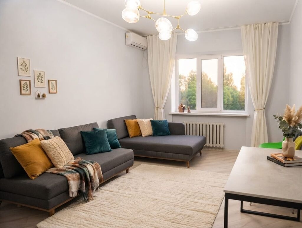 2 комнаты, 50 м², Асанбай мкр 105 серия, 5 этаж, Евроремонт: фото 2