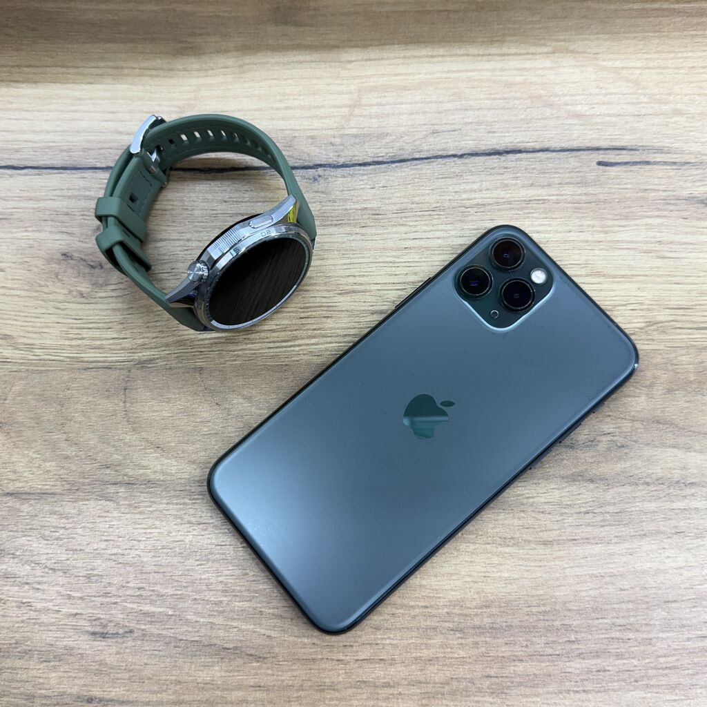 IPhone 11 Pro, Б/у, 256 ГБ, Alpine Green, Защитное стекло, 100 %: фото 1