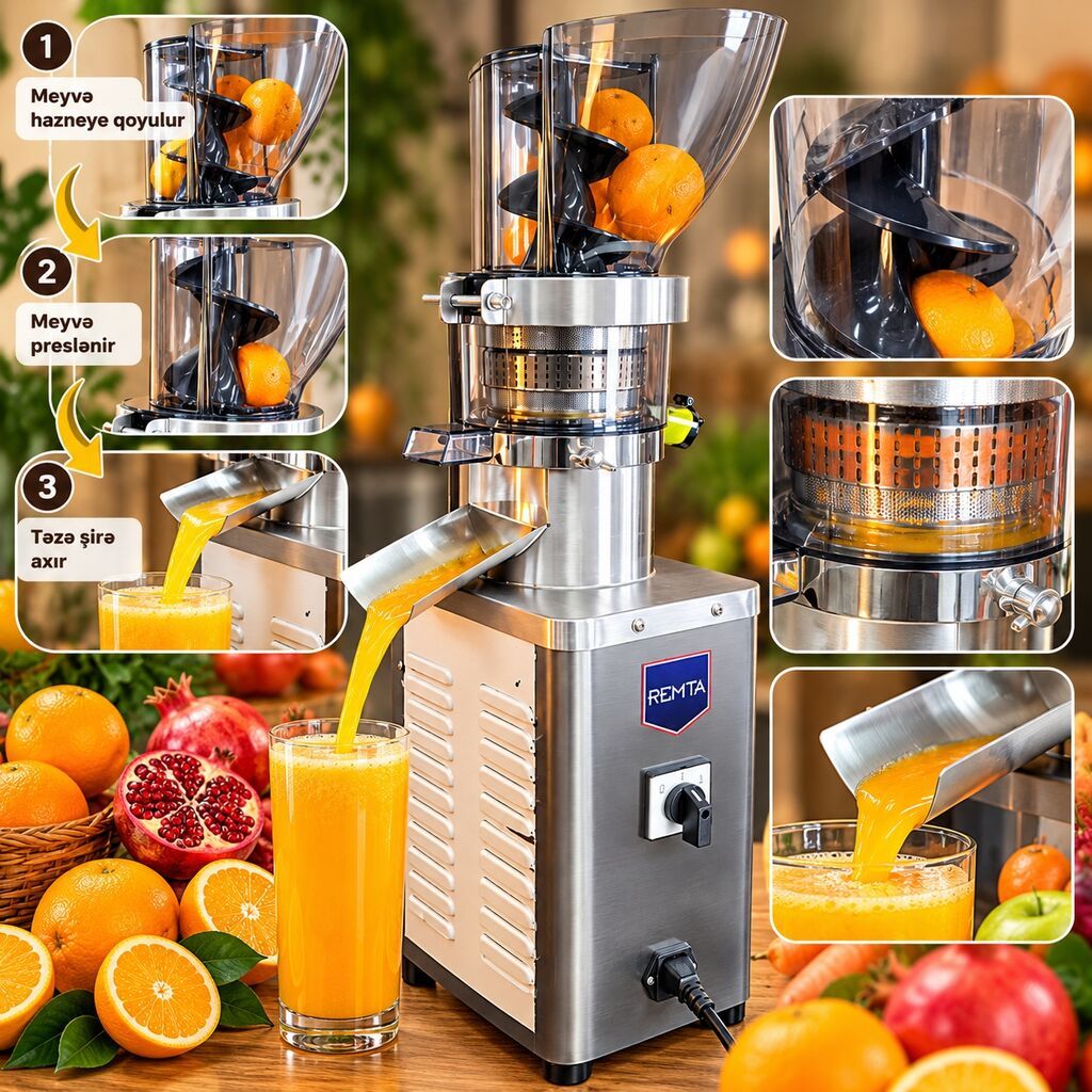 🍊 REMTA MK-750 Peşəkar Sənaye Tipli Şirəçəkən Aparat Biznesiniz üçün