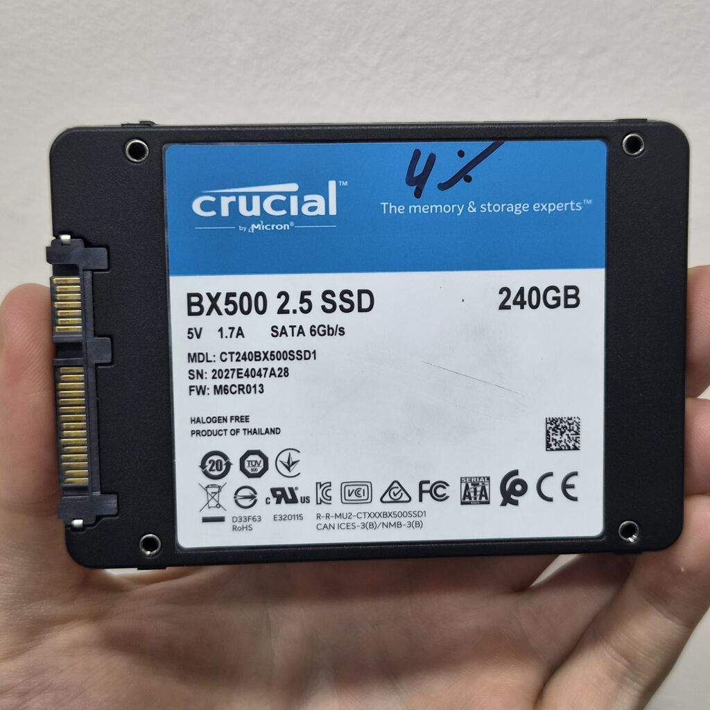 Накопитель для ПК, Новый, Crucial, SSD, 256 ГБ, 2.5", Для ПК: фото 2