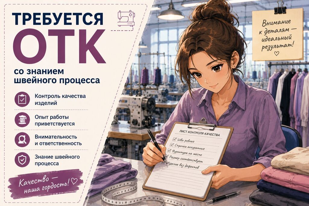 Специалист ОТК со знанием швейного процесса: фото 2