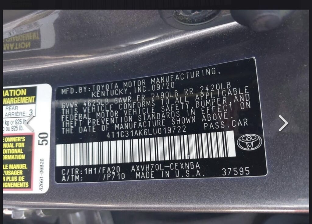 Toyota Camry: 2020 г., 2.5 л, Вариатор, Гибрид, Седан: фото 8