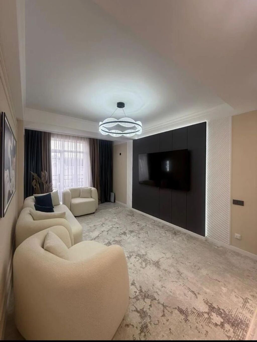 2 комнаты, 55 м², Асанбай мкр Элитка, 13 этаж, Дизайнерский ремонт: фото 2