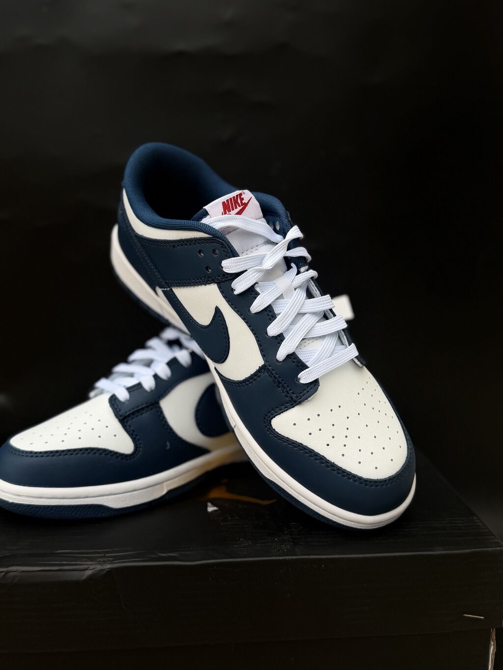 Кроссовки Nike Dunk Low темно-синие/белые: фото 1