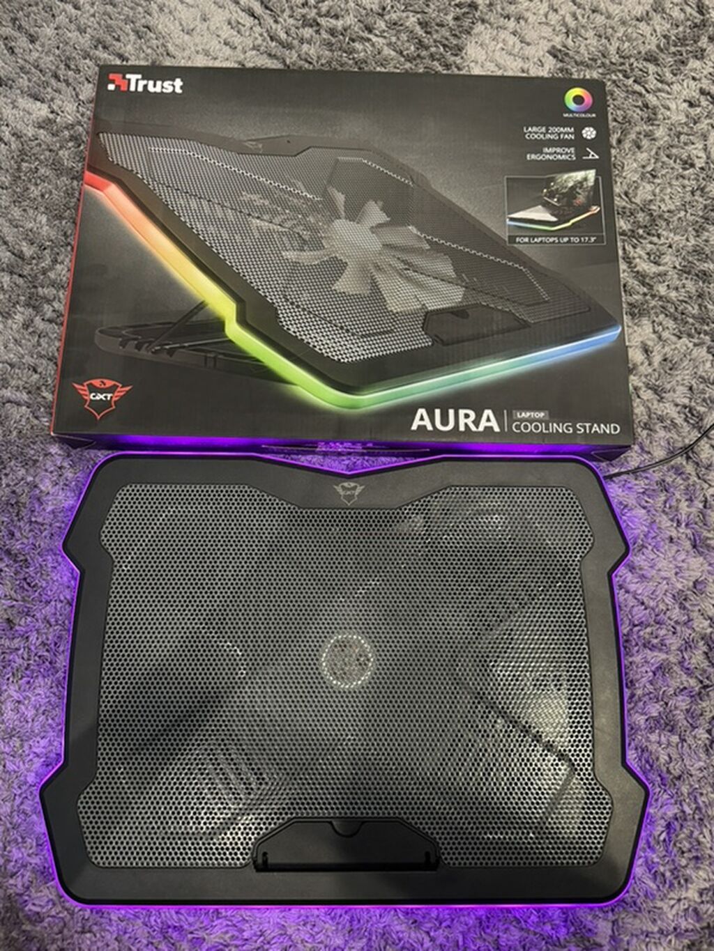 Охлаждающая подставка для ноутбука Trust GXT 1126 AURA -: фото 3