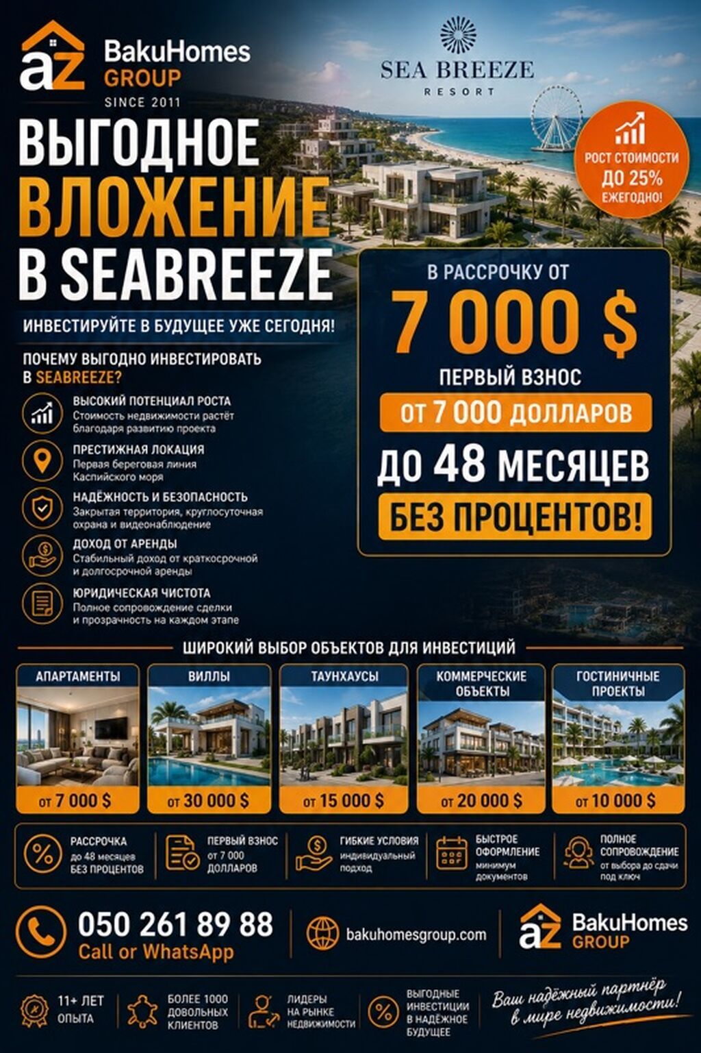 Sea Breeze və Reportage Heights layihələrində investisiya və yaşayış
