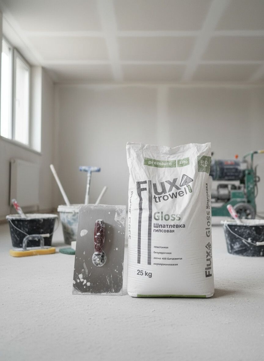 Штукатурка Flux trowel, Гипсовая, Машинного нанесения, Для потолков: фото 1