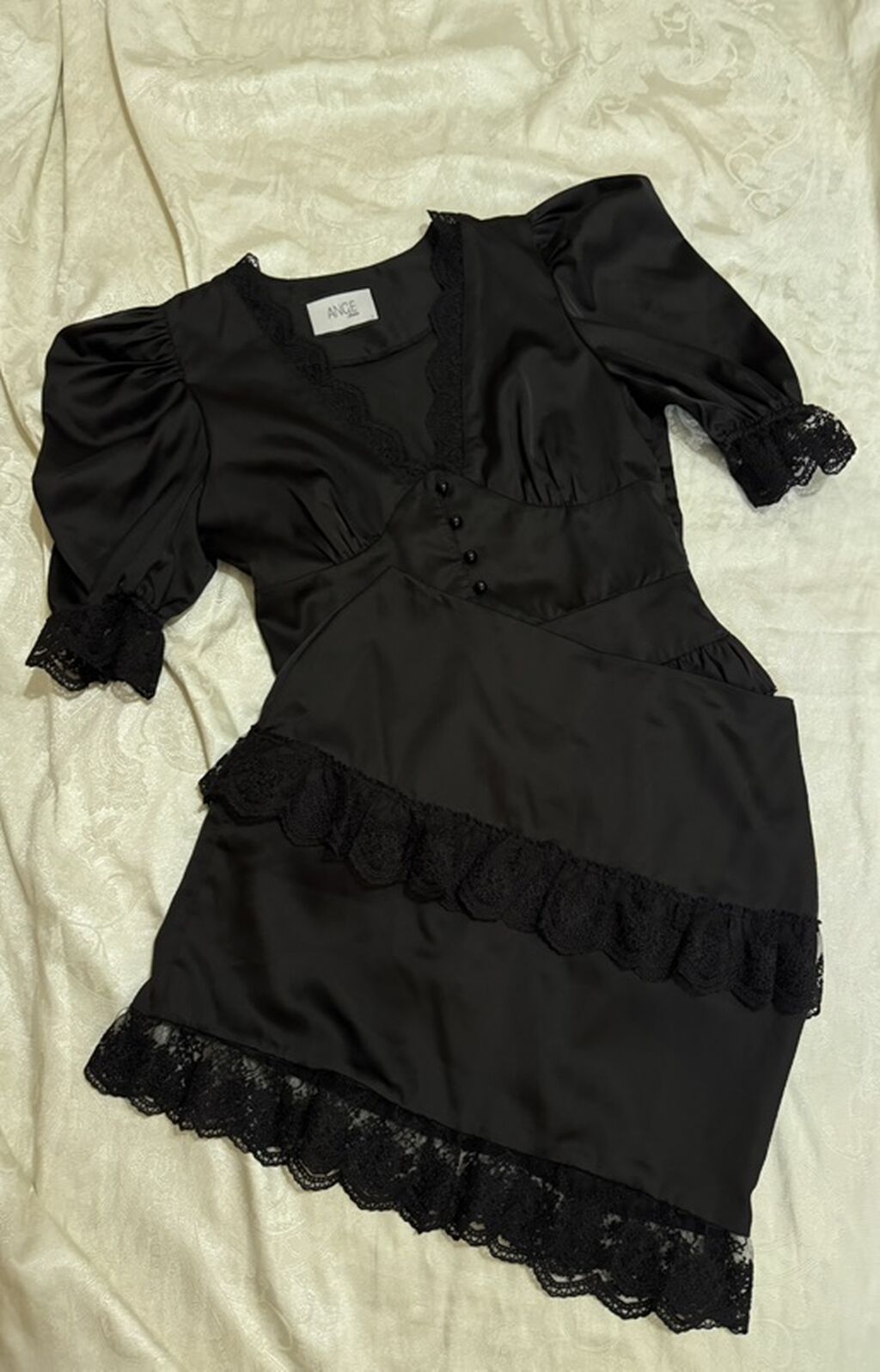 Платье мини ANGE dress «Сандра», черное. - Фасон: приталенное мини с: фото 2