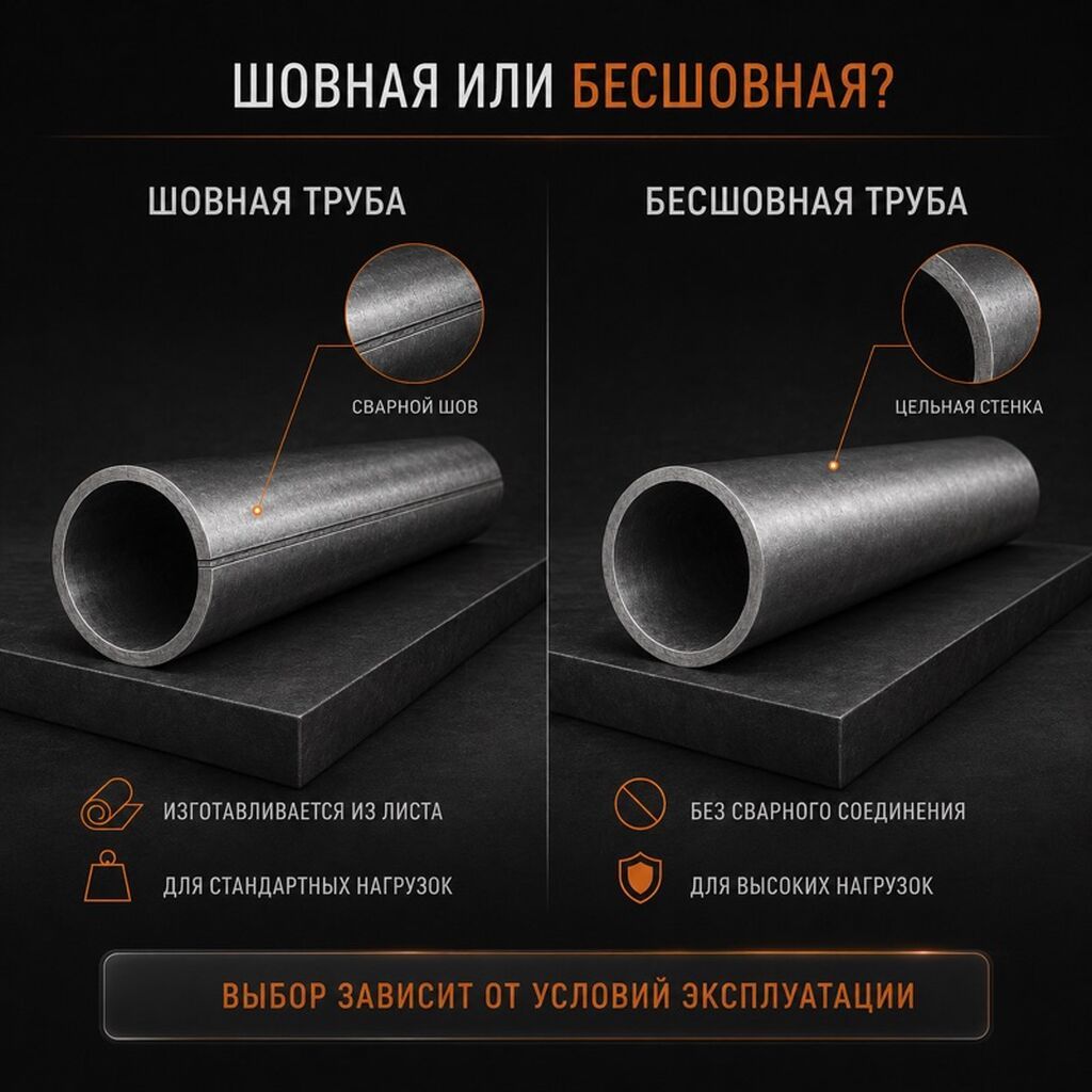 Металлопрокат: круглые трубы, Сталь, Бесшовная, В розницу, Новый, Бесплатная доставка: фото 2