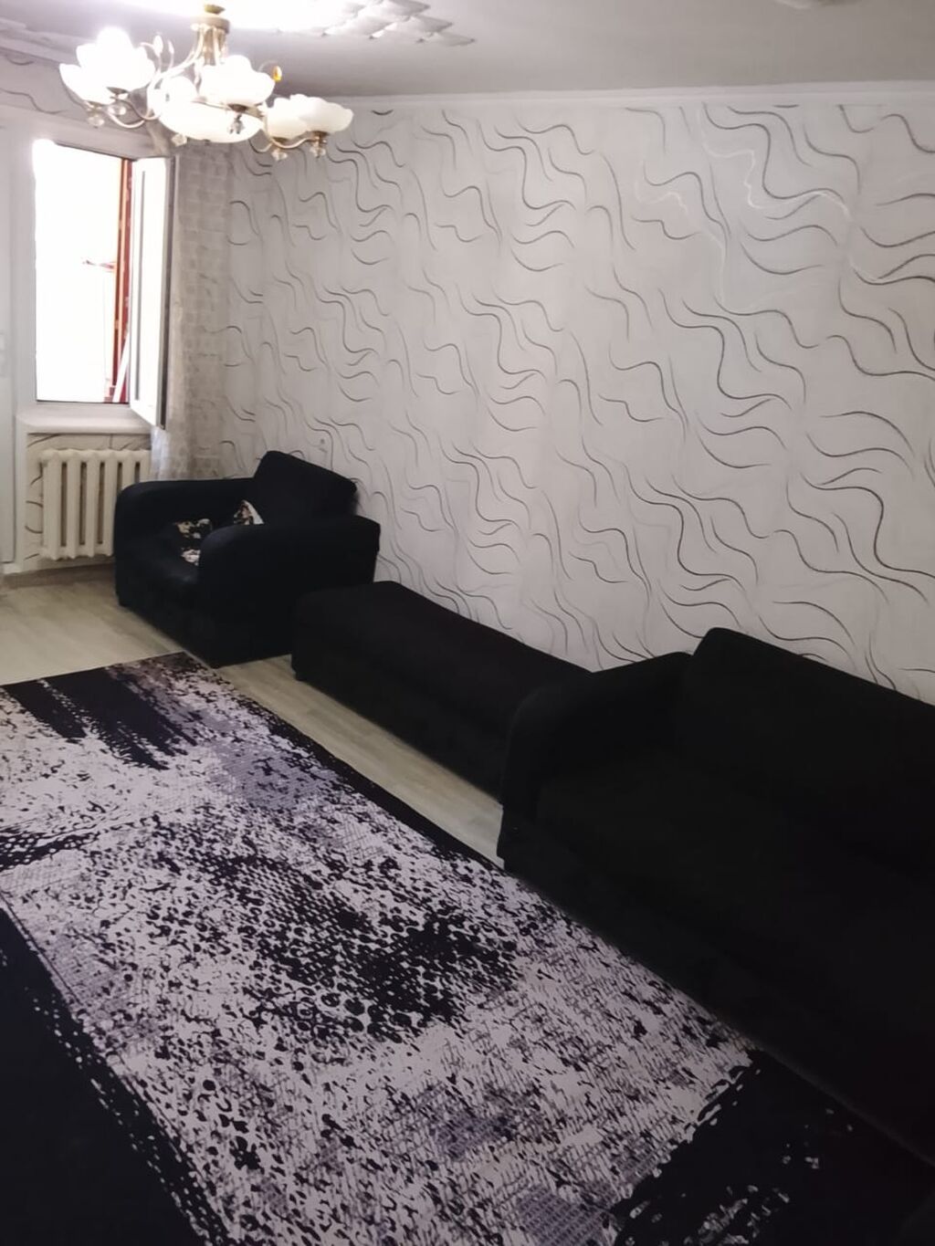2 комнаты, 48 м², Ошский мкр., 104 серия, 4 этаж, Свежий ремонт