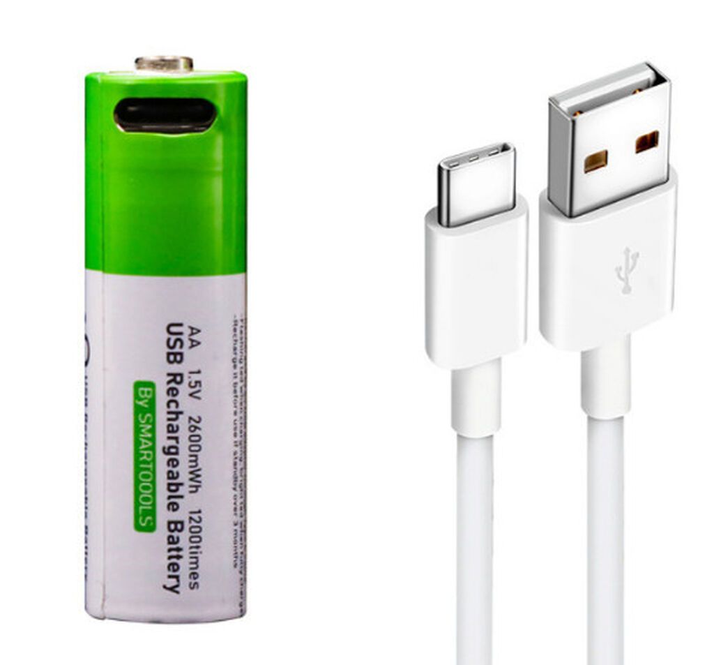 Пальчиковые AA перезаряжаемые батарейки с зарядкой через USB Type‑C: фото 2