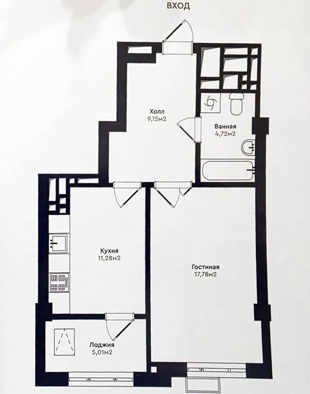1 комната, 48 м², АУЦА Элитка, 4 этаж: фото 8