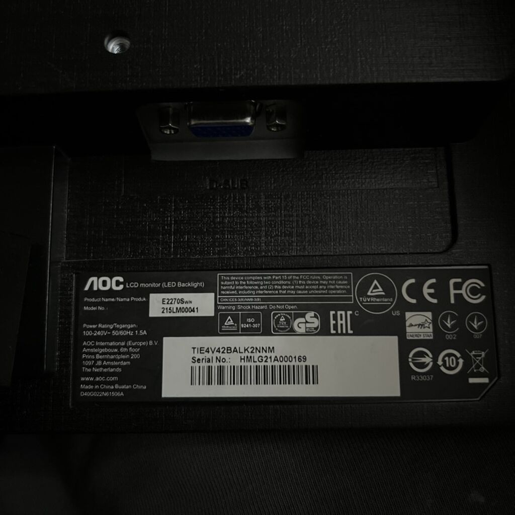 Монитор AOC E2270Swn - Диагональ 21.5" - Разрешение Full HD 1920×1080: фото 3
