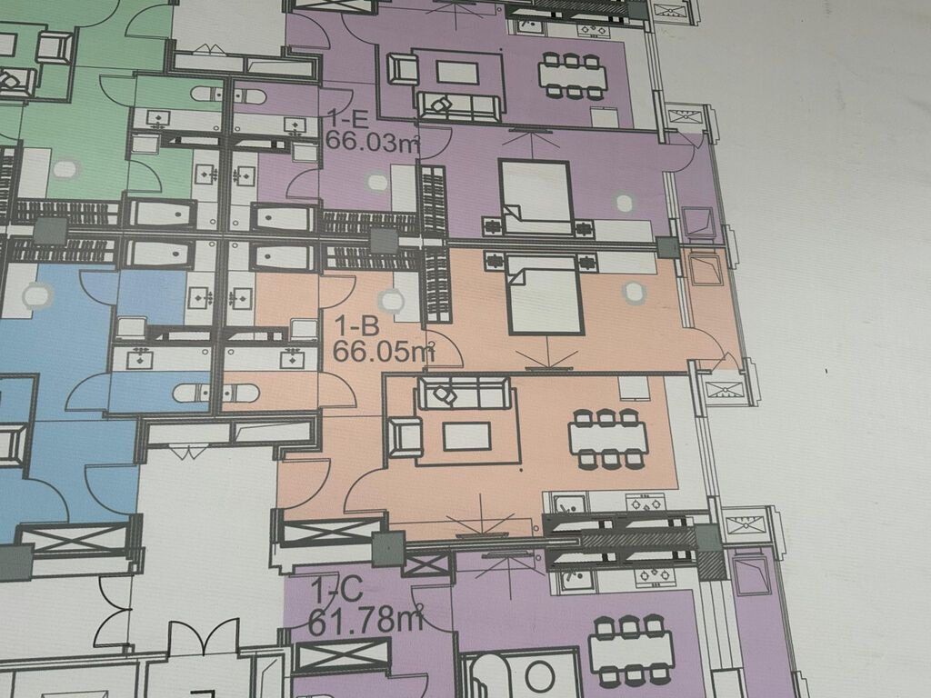 2 комнаты, 66 м², Улан мкр Элитка, 13 этаж, ПСО (под самоотделку): фото 2