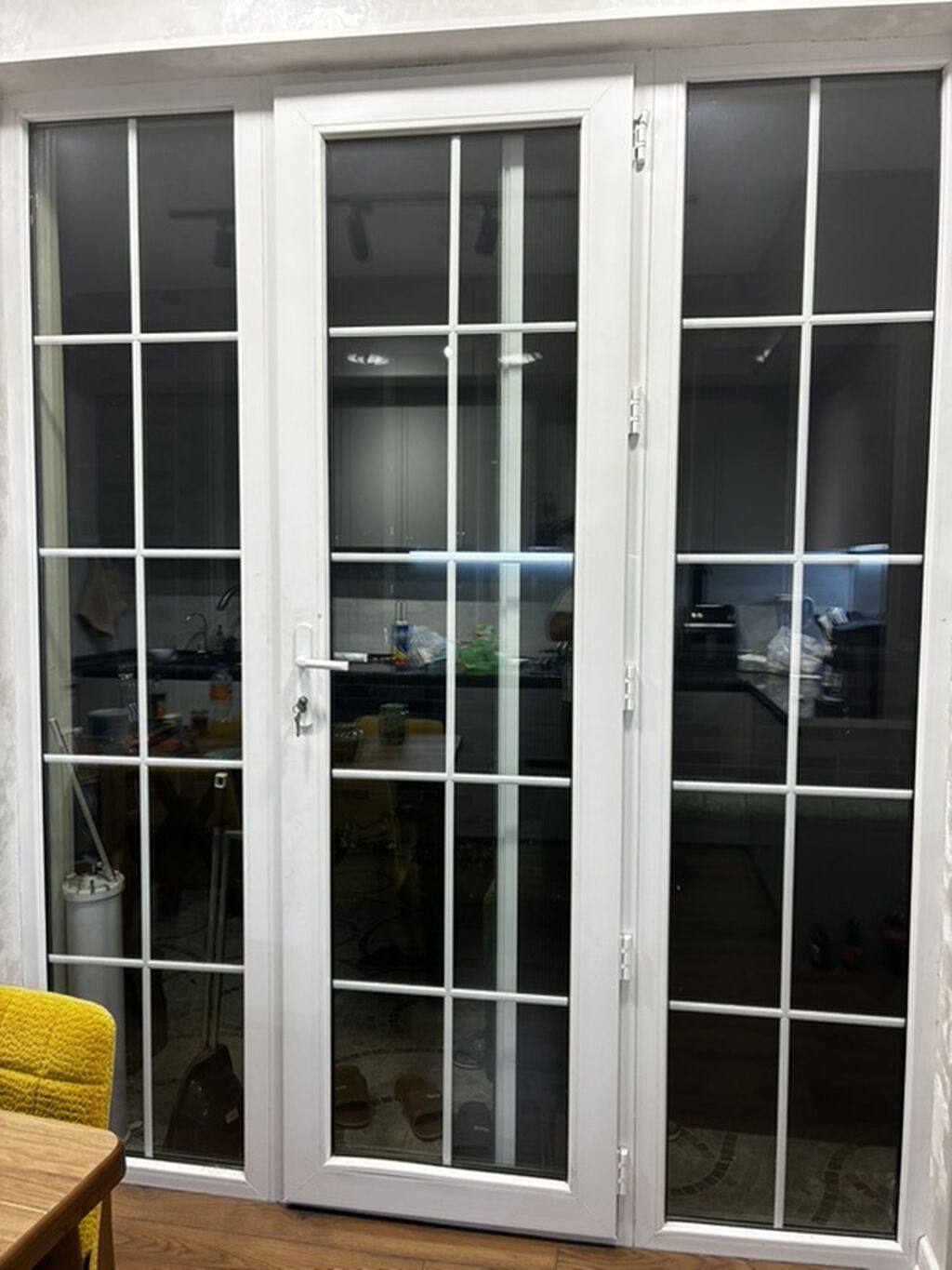 PVC balkon qapısı və pəncərə bloku - Material: ağ rəngli PVC profil -