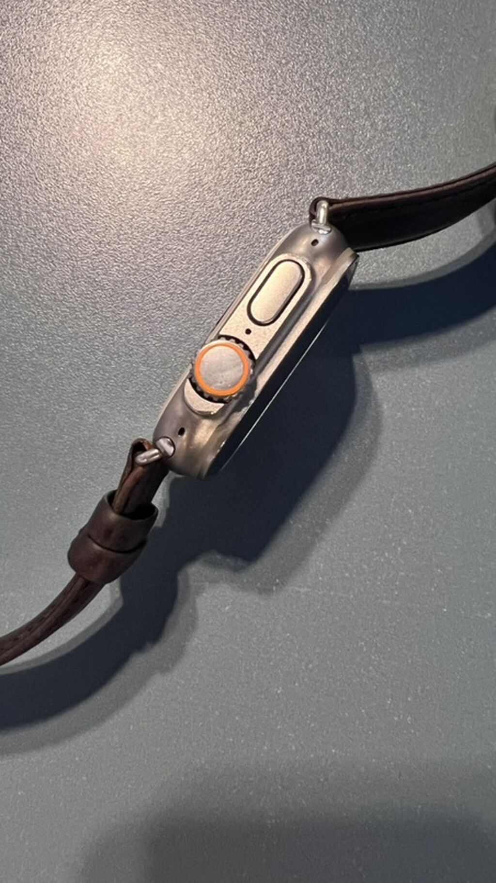 Смарт-часы в стиле Apple Watch Ultra с кожаным ремешком: фото 4