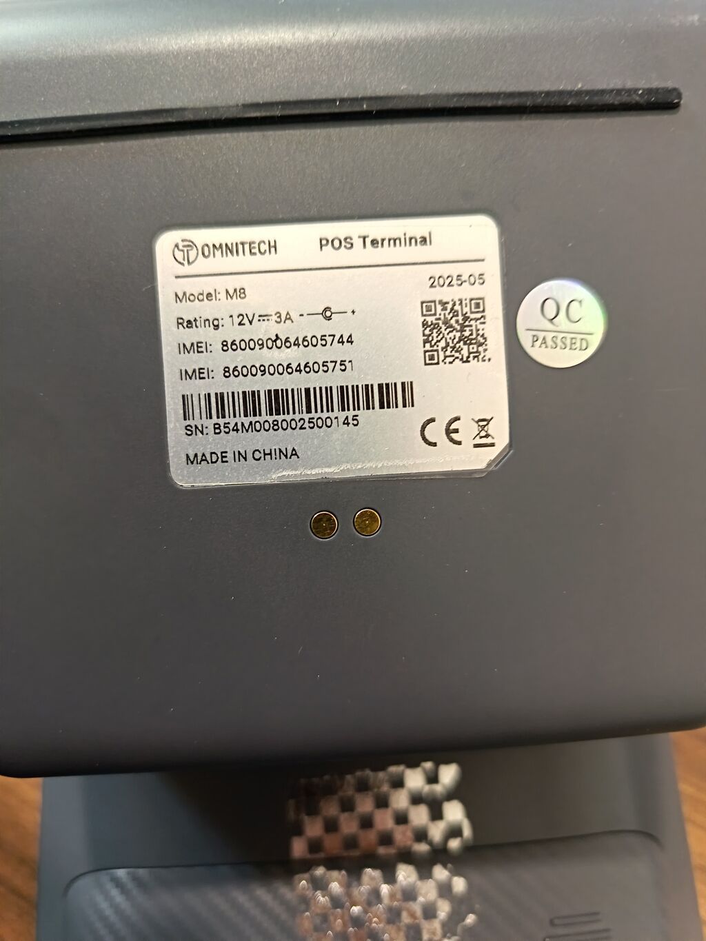 Omnitech M8 POS Terminal - Model: M8 (POS Terminal) - Güc tələbi: 12V