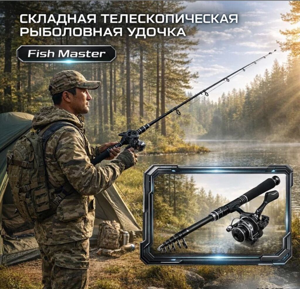 Складная телескопическая удочка Fish Master 2.7 м с катушкой Купить в — фото 2