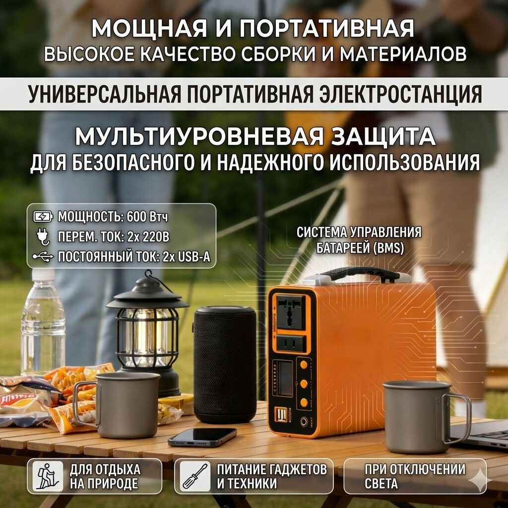 Портативная электростанция/зарядная станция 220В Компактная станция: фото 5