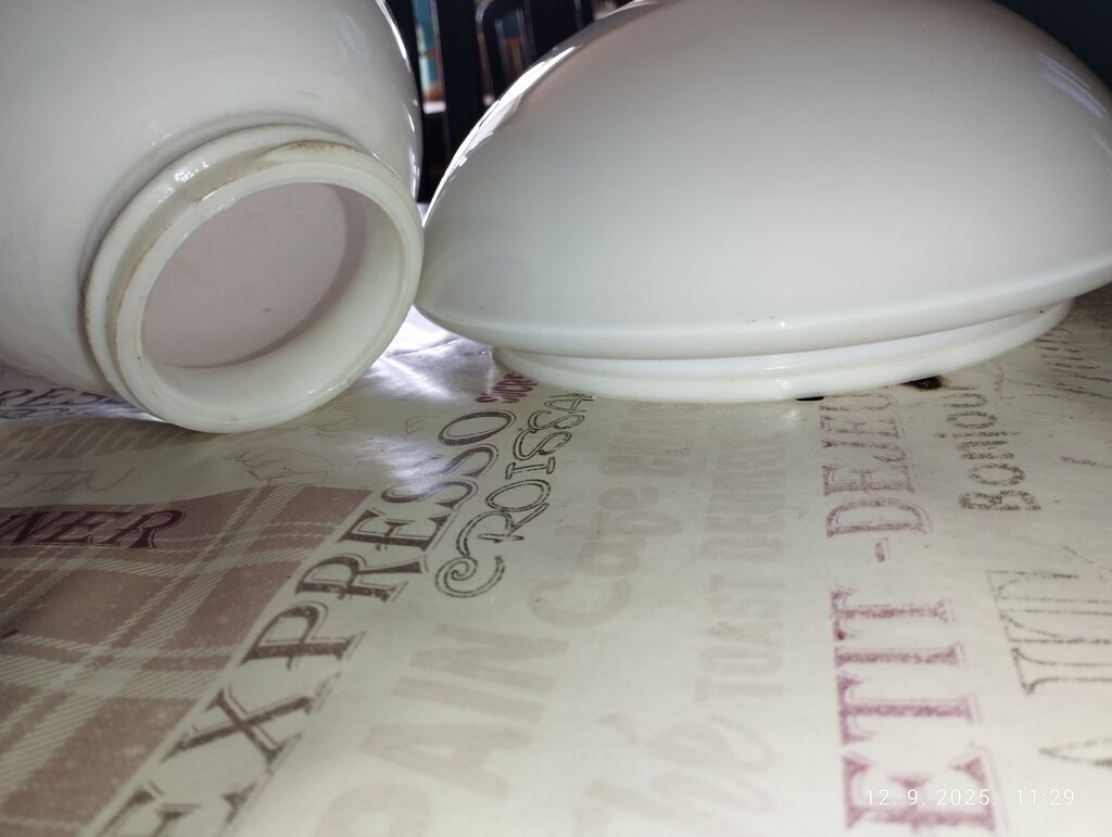 Rasveta: Staklene kupole/senila za rasvetu – 2 kom - Materijal: mlečno (opal)