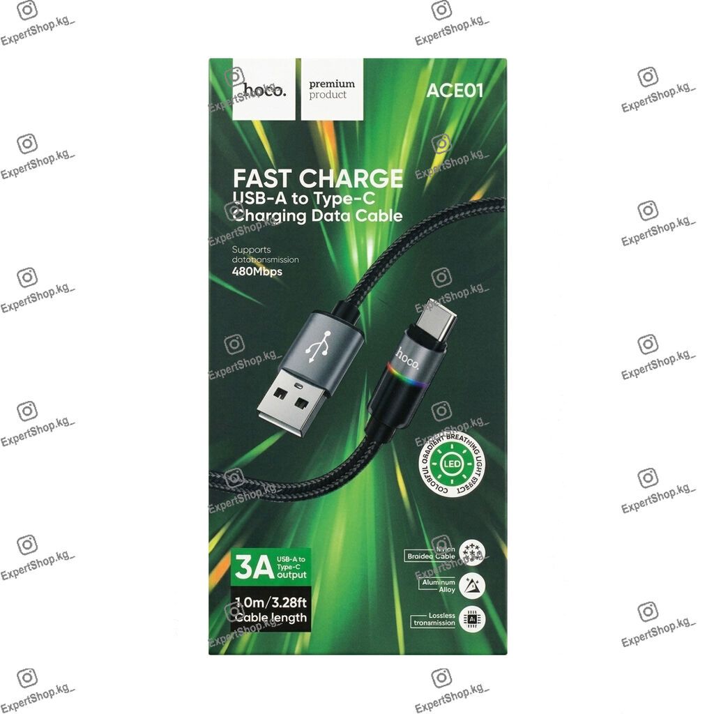 Кабель Hoco ACE01 USB to Type-C - высококачественный кабель длиной 1: фото 8