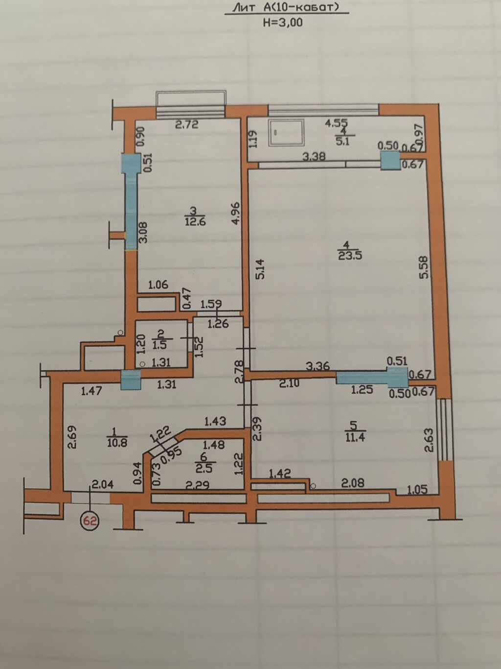 2 комнаты, 68 м², Джал-15 Элитка, 10 этаж, Дизайнерский ремонт: фото 8
